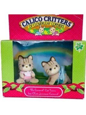 Calico Critters The  Caramel Cat Twins  New in Box
